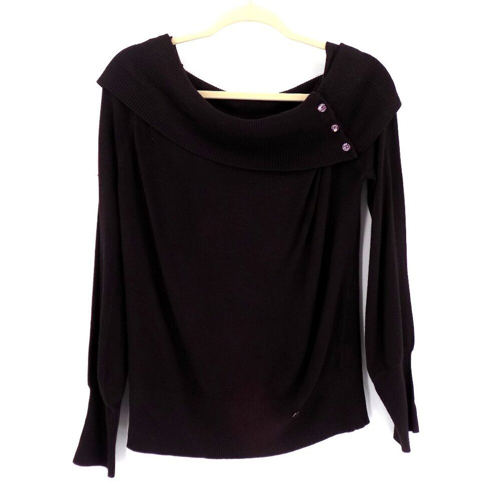 Ted Baker London Size 8-10 Tunic Crystal Button Top Sweater Mulberry